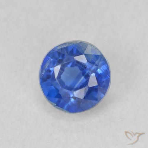 0.36ct 天然 亮海军蓝 蓝晶石, 圆形的, VS
