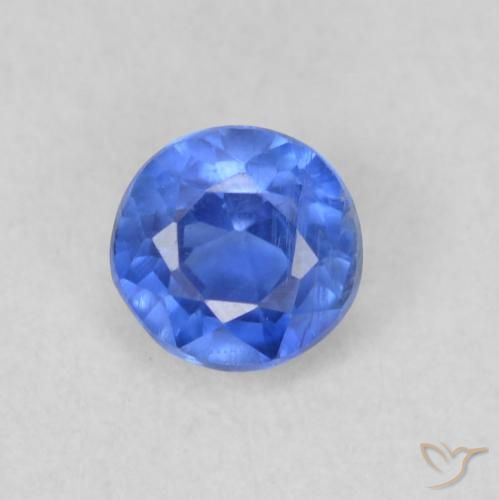 0.35ct 天然 浅海军蓝 蓝晶石, 圆形的, VS