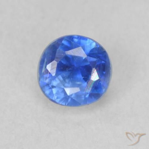 0.36ct 天然 浅海军蓝 蓝晶石, 圆形的, VS