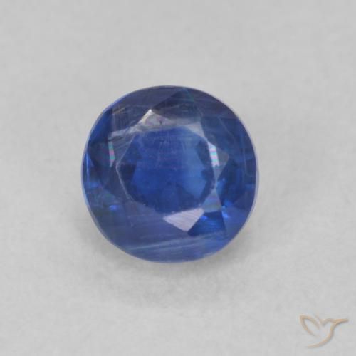 0.45ct 天然 海军蓝 蓝晶石, 圆形的, SI