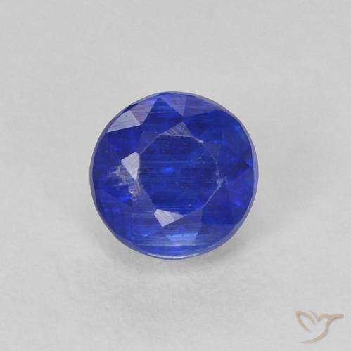 0.44ct 天然 浓海军蓝 蓝晶石, 圆形的, SI
