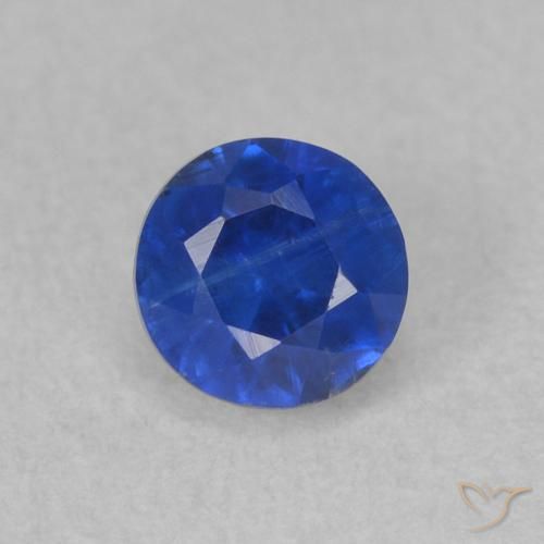 0.51ct 天然 深蓝色 蓝晶石, 圆形的, SI