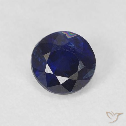 0.43ct 天然 深蓝色 蓝晶石, 圆形的, SI