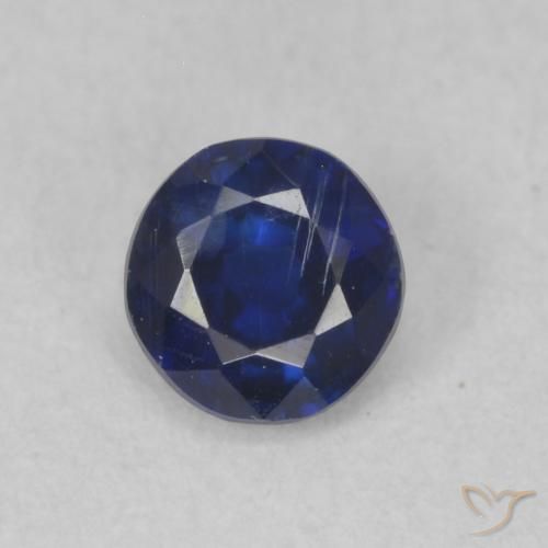 0.42ct 天然 暗蓝色 蓝晶石, 圆形的, SI