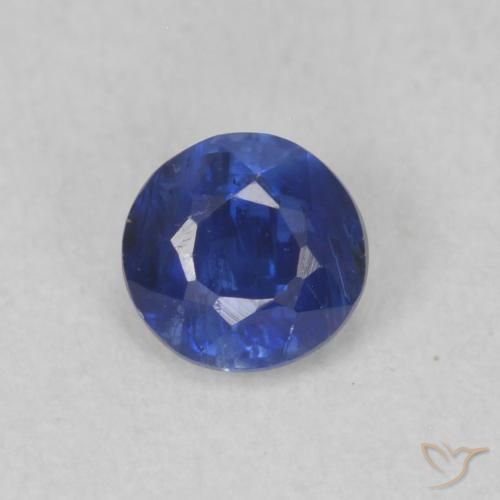 0.39ct 天然 深蓝色 蓝晶石, 圆形的, SI