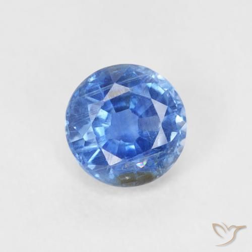 0.36ct 天然 浅海军蓝 蓝晶石, 圆形的, SI