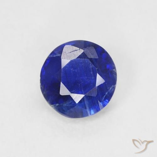 0.32ct 天然 浓海军蓝 蓝晶石, 圆形的, SI