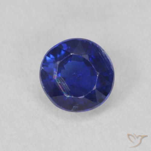 0.45ct 天然 非常深的蓝色 蓝晶石, 圆形的, VS-SI