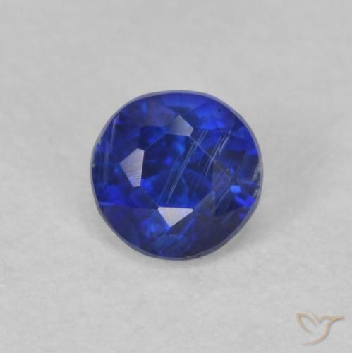 0.47ct 天然 浓海军蓝 蓝晶石, 圆形的, SI