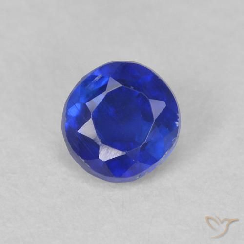 0.40ct 天然 浓海军蓝 蓝晶石, 圆形的, VS-SI