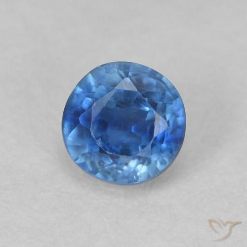 0.46ct 天然 浅海军蓝 蓝晶石, 圆形的, VS-SI