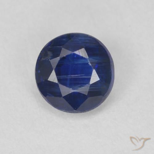 0.71ct 天然 海军蓝 蓝晶石, 圆形的, SI