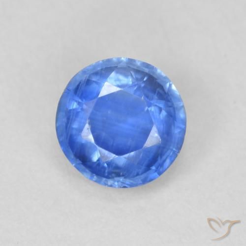 0.74ct 天然 浅海军蓝 蓝晶石, 圆形的, SI