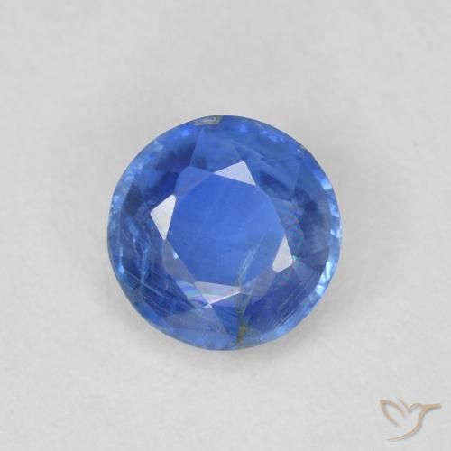 0.60ct 天然 浅海军蓝 蓝晶石, 圆形的, SI