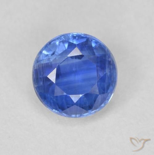 0.74ct 天然 浅海军蓝 蓝晶石, 圆形的, SI