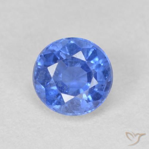 0.77ct 天然 浅海军蓝 蓝晶石, 圆形的, SI