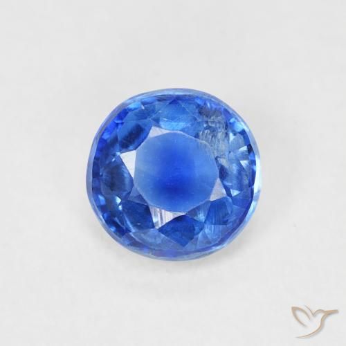 0.65ct 天然 亮海军蓝 蓝晶石, 圆形的, SI