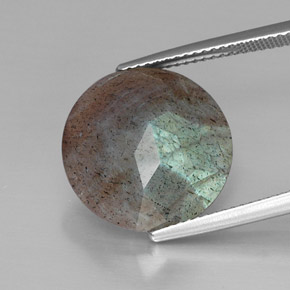 10.20克拉天然拉长石，圆形切割，不透明