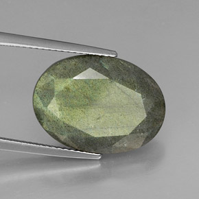 10.59克拉天然多色拉长石，椭圆形切割，18×13.2毫米，不透明