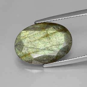 9.85克拉天然拉长石，椭圆形切割，不透明