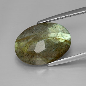 9.85克拉天然拉长石，椭圆形切割，不透明