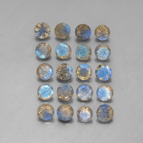 天然多色拉长石，透明，4.81毫米，透明/半透明