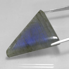 42.05克拉天然拉长石，胖三角形，半透明