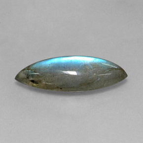 9.18克拉天然多色拉长石，马眼形，25.6×9.6毫米，半透明