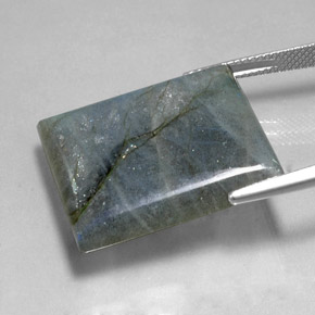 36.48克拉天然拉长石，狭长方形，半透明