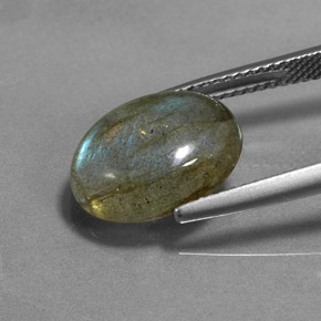 5.51克拉天然拉长石，椭圆形切割，半透明