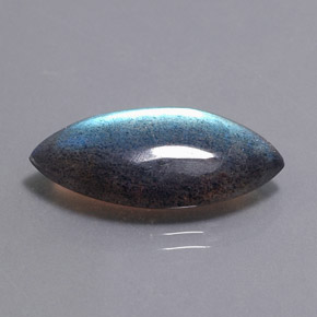 12.31克拉天然多色拉长石，马眼形，24.5×12.8毫米，半透明