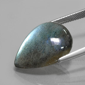 12.79克拉天然拉长石，梨形，半透明