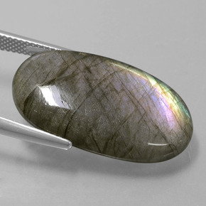 18.41克拉天然拉长石，椭圆形切割，半透明