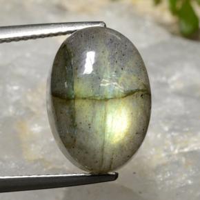 8.48克拉天然多色拉长石，椭圆形切割，14.1×10.1毫米，半透明