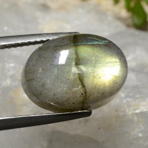 8.48克拉天然多色拉长石，椭圆形切割，14.1×10.1毫米，半透明