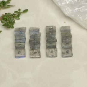 4.95天然多色拉长石，方形，4.5×4.1毫米，透明