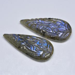 36.44克拉天然拉长石，梨形，半透明