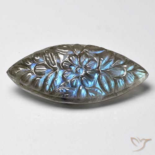 23.59克拉天然拉长石，榄尖形，半透明