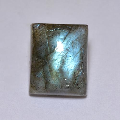 5.22克拉天然多色拉长石，长方形切工，10.9×8.8毫米，半透明