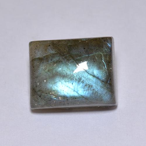 5.22克拉天然多色拉长石，长方形切工，10.9×8.8毫米，半透明
