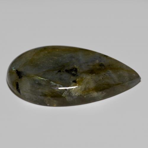 45.68克拉天然多色拉长石，梨形，38.3×23.1毫米，不透明