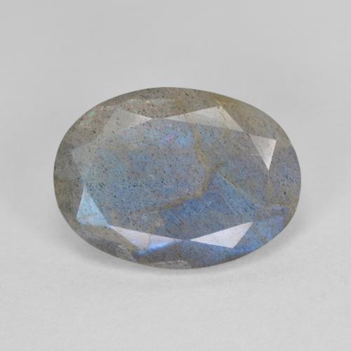 4.45克拉天然多色拉长石，椭圆形切割，13.8×10.2毫米，半透明