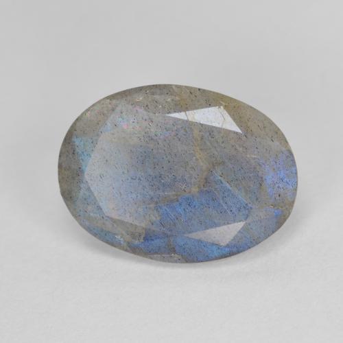 4.45克拉天然多色拉长石，椭圆形切割，13.8×10.2毫米，半透明