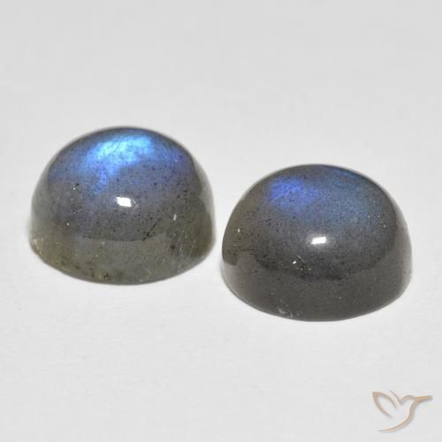 5.07克拉天然拉长石，圆形的，半透明