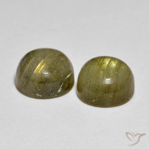 3.32克拉天然拉长石，圆形的，半透明