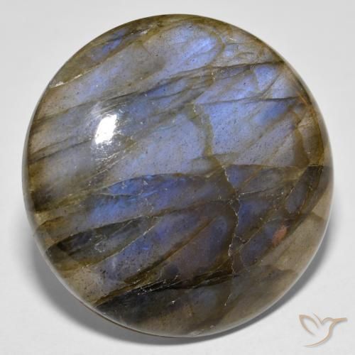 33.19ct 天然 彩色 拉长石, 圆形的, 半透明