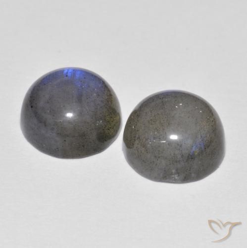 4.87克拉天然拉长石，圆形的，半透明