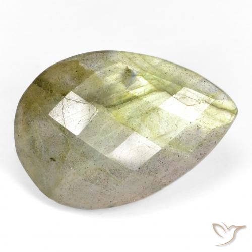 11.84ct 天然 彩色 拉长石, 梨形, 半透明