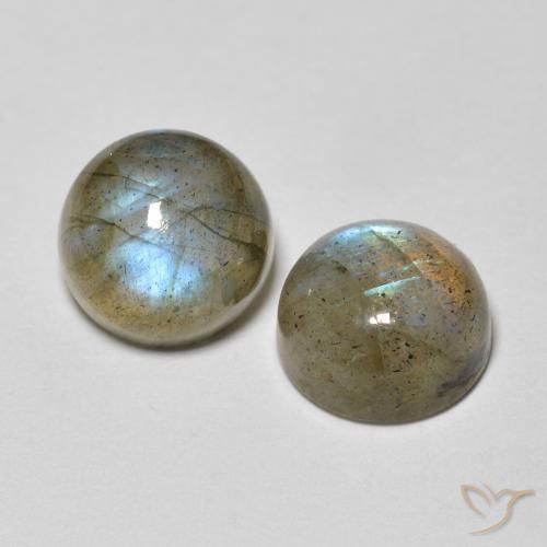 3.40克拉天然拉长石，圆形的，透明