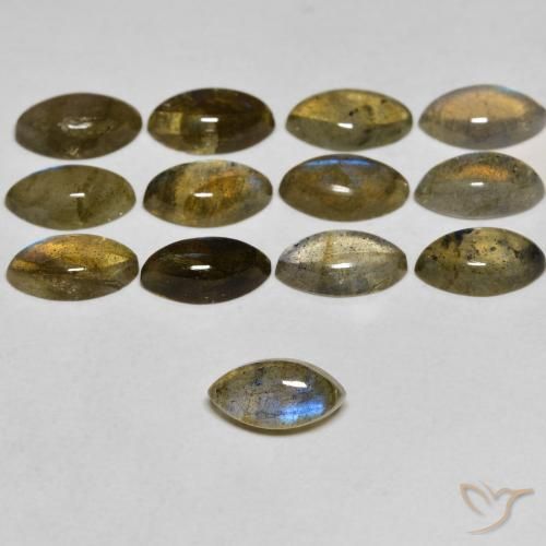0.71ct 天然 彩色 拉长石, 榄尖形, 透明